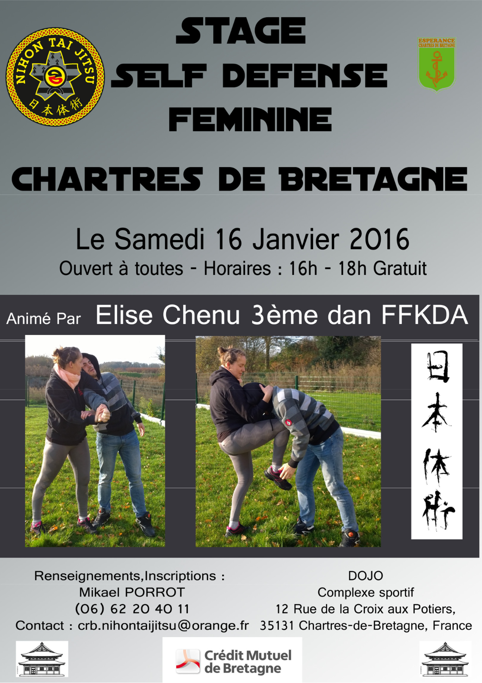 Stage self defense feminine  Elise samedi 16 janvier 2016